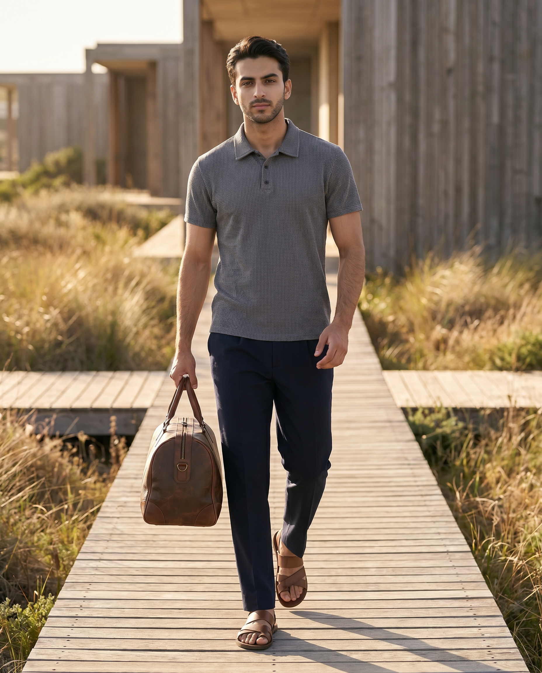 Thermal Knit Polo - Black
