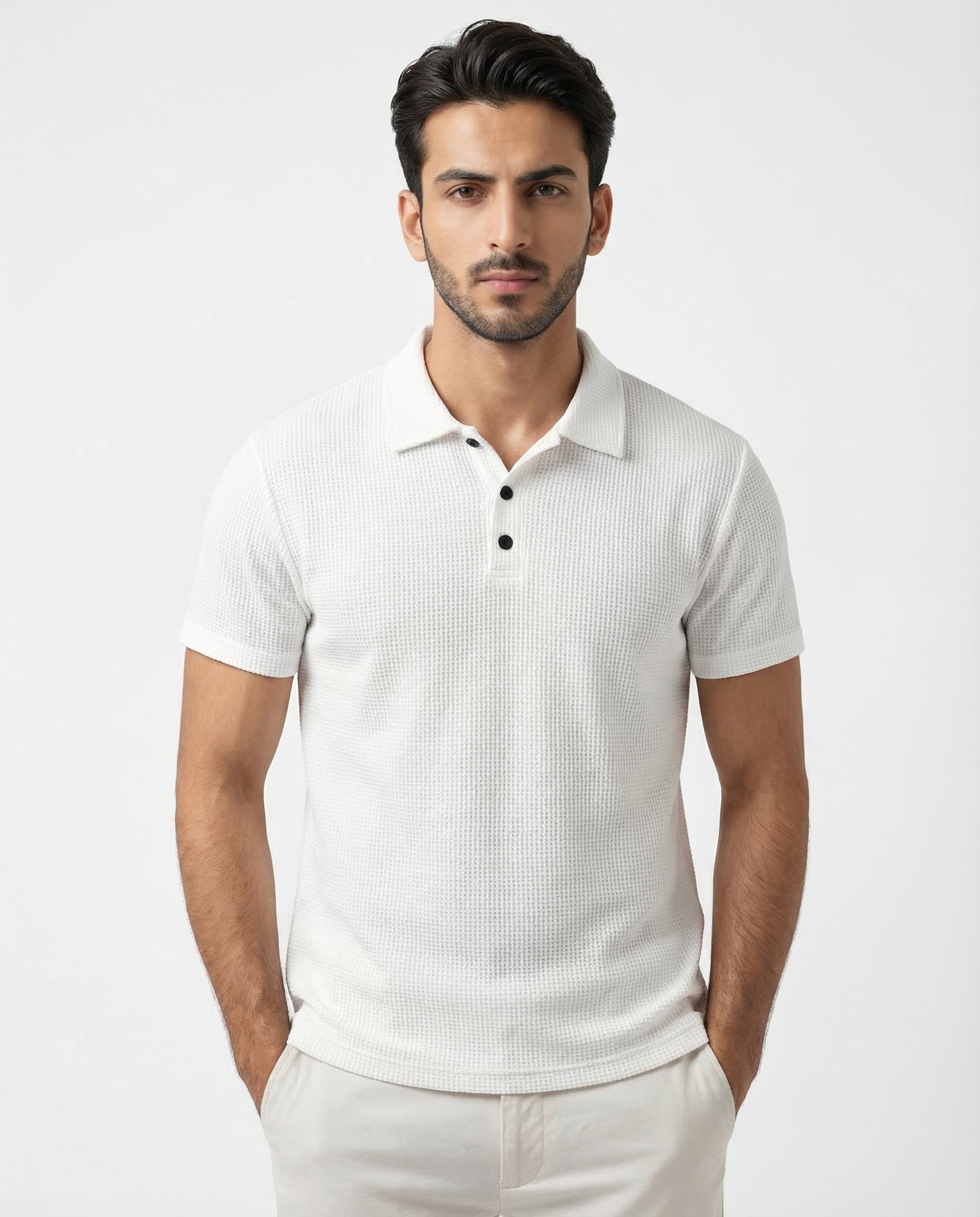 Thermal Knit Polo - Dark Grey