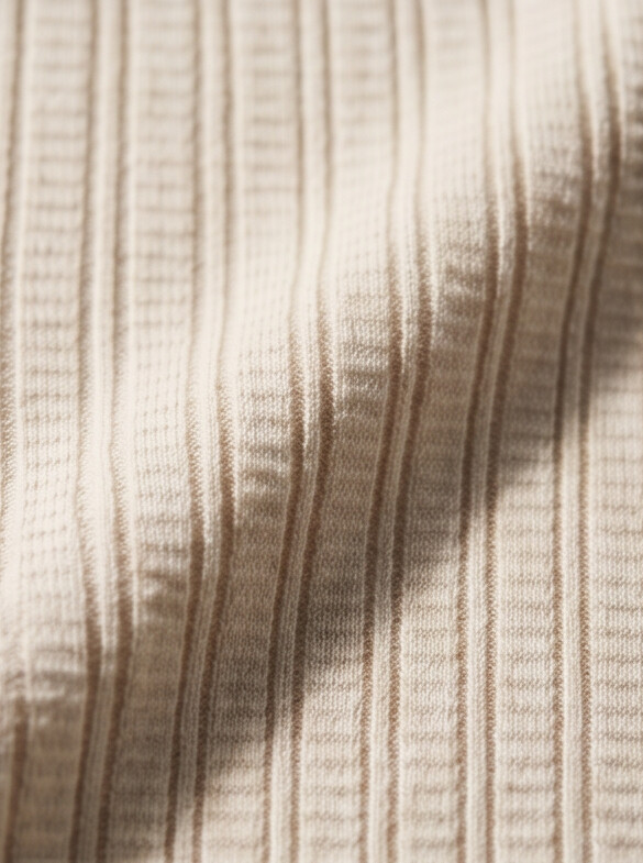 Benton - Ribbed Short Sleeve Polo Shirt | Cream/Brown